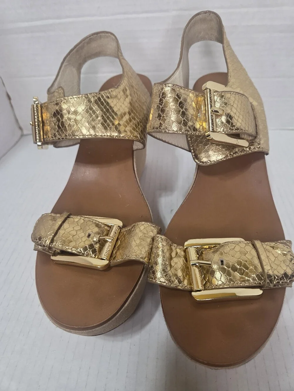 Michael Kors Warren Platform Wedge Sandals Heels